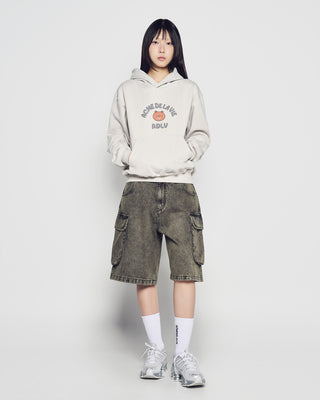 BEAR DOLL HUG BROWN LINE FRIENDS HOODIE LIGHT GRAY