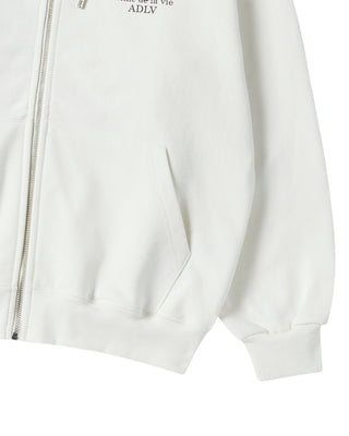 BASIC LOGO WITH LINE FRIENDS HOODIE ZIP UP CREAM