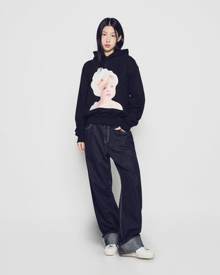 NEW ADLV BABY FACE BUBBLE HOODIE BLACK