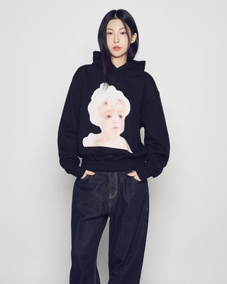 NEW ADLV BABY FACE BUBBLE HOODIE BLACK
