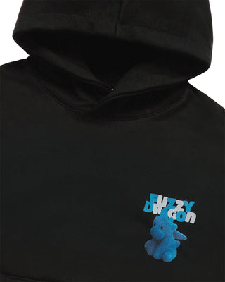FUZZY FONT DRAGON HOODIE BLACK