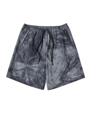 TIE DYE WINDBREAKER SHORT PANTS BLACK
