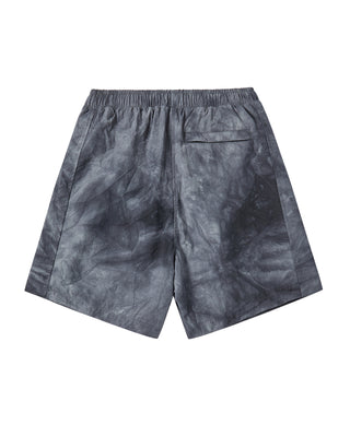 TIE DYE WINDBREAKER SHORT PANTS BLACK
