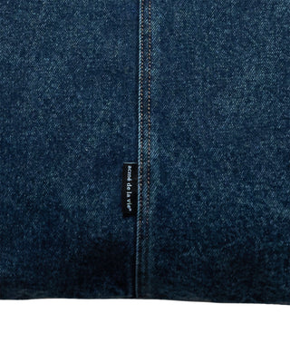 LABEL POINT DENIM SHOULDER BAG BLUE
