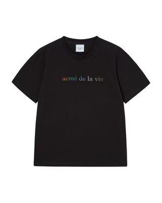 WOMAN RAINBOW SHORT SLEEVE T-SHIRT BLACK
