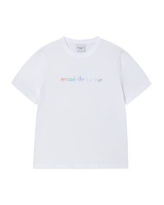 WOMAN RAINBOW SHORT SLEEVE T-SHIRT WHITE