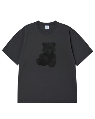 BASKETBALL SITTING AC BEAR SHORT SLEEVE T-SHIRT CHARCOAL