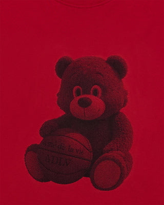 BASKETBALL SITTING AC BEAR SHORT SLEEVE T-SHIRT DARK RED