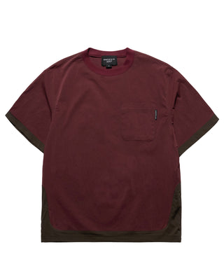 WOVEN STRETCH SHORT SLEEVE T-SHIRT WINE