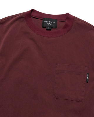 WOVEN STRETCH SHORT SLEEVE T-SHIRT WINE