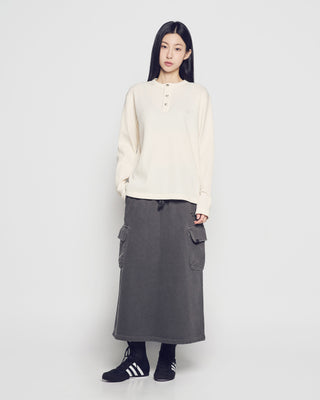 WOMAN PIGMENT LONG SKIRT CHARCOAL