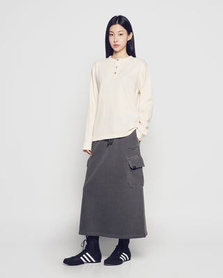 WOMAN PIGMENT LONG SKIRT CHARCOAL