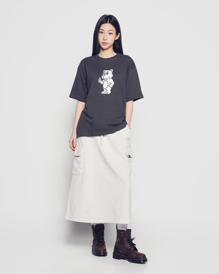 WOMAN PIGMENT LONG SKIRT LIGHT GRAY