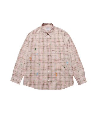 CHECK PAINT SHIRT PINK