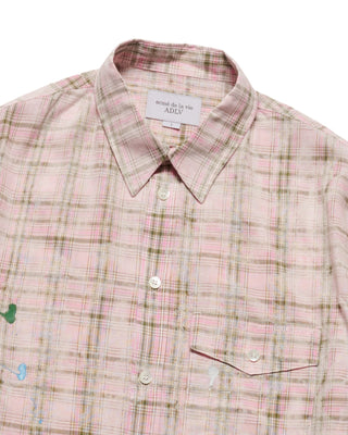 CHECK PAINT SHIRT PINK