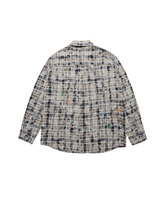 CHECK PAINT SHIRT NAVY