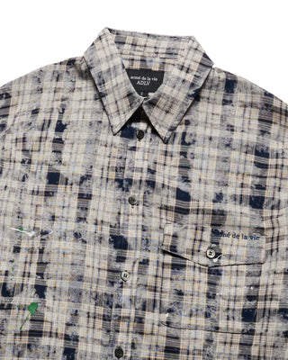 CHECK PAINT SHIRT NAVY