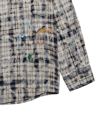 CHECK PAINT SHIRT NAVY