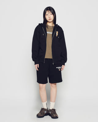 STAND 2D AC BEAR HOODIE ZIP UP BLACK