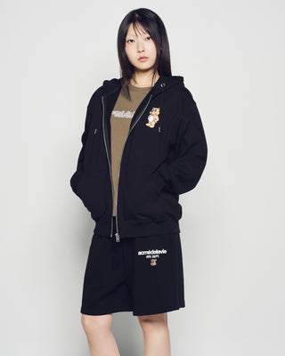 STAND 2D AC BEAR HOODIE ZIP UP BLACK