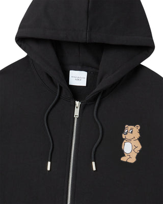 STAND 2D AC BEAR HOODIE ZIP UP BLACK