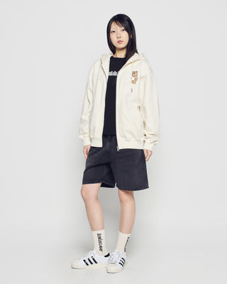 STAND 2D AC BEAR HOODIE ZIP UP IVORY