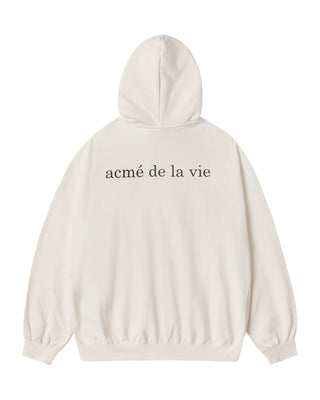 STAND 2D AC BEAR HOODIE ZIP UP IVORY