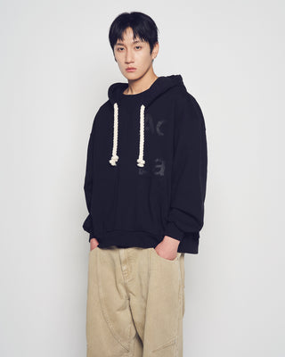 BIG STRING HOODIE BLACK