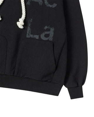 BIG STRING HOODIE BLACK
