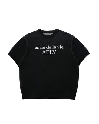 BASIC LOGO STANDARD SHORT SLEEVE KNIT BLACK