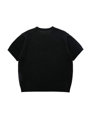 BASIC LOGO STANDARD SHORT SLEEVE KNIT BLACK