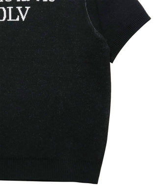BASIC LOGO STANDARD SHORT SLEEVE KNIT BLACK