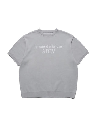 BASIC LOGO STANDARD SHORT SLEEVE KNIT GRAY