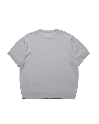 BASIC LOGO STANDARD SHORT SLEEVE KNIT GRAY