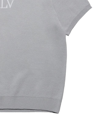 BASIC LOGO STANDARD SHORT SLEEVE KNIT GRAY