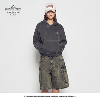 JMB GREETINGS FROM NEW YORK PIGMENT HOODIE CHARCOAL