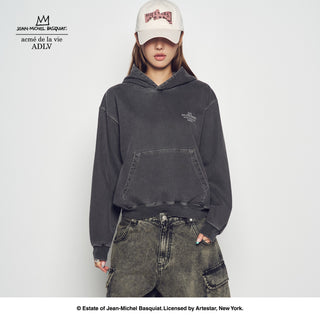 JMB GREETINGS FROM NEW YORK PIGMENT HOODIE CHARCOAL