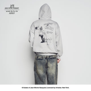 JMB GREETINGS FROM NEW YORK PIGMENT HOODIE LIGHT GRAY