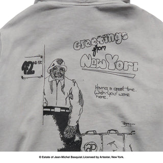 JMB GREETINGS FROM NEW YORK PIGMENT HOODIE LIGHT GRAY