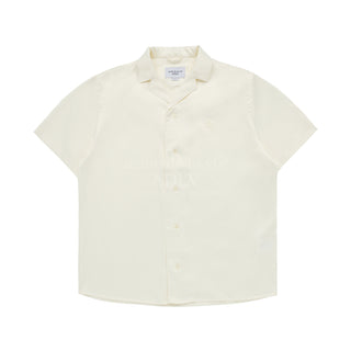 SYMBOL LOGO SATIN SHORT SLEEVE SHIRT CREAM