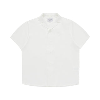 SYMBOL LOGO SATIN SHORT SLEEVE SHIRT WHITE