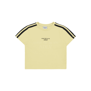 BASIC LOGO EMBOSS PRINTING TRACK CROP T-SHIRT LIGHT YELLOW