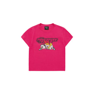 The Powerpuff Girls x acmedelavie logo crop t-shirts PINK