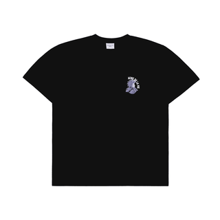 MINI BABY FACE PURPLE DINOSAUR SHORT SLEEVE T-SHIRT BLACK