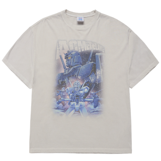 MOBILE SUIT GUNDAM OPERATION V PIGMENT WASHING SHORT SLEEVE T-SHIRT LIGHT GRAY