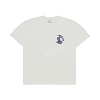 MINI BABY FACE PURPLE DINOSAUR SHORT SLEEVE T-SHIRT CREAM