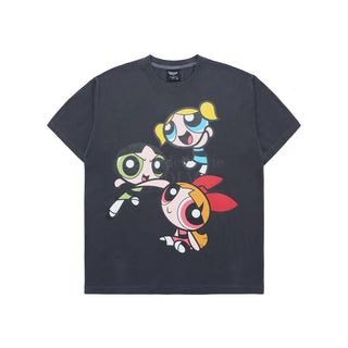 The Powerpuff Girls x acmedelavie big printing artwork t-shirts  CHARCOAL