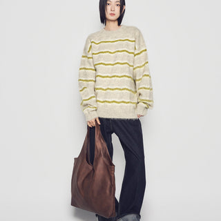 GO POINT VEGAN LEATHER SHOPPER BAG BROWN