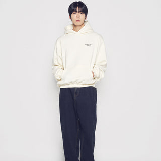 BASIC LOGO NAPPING HOODIE CREAM