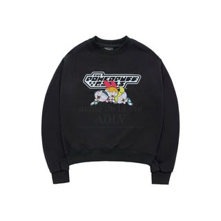 The Powerpuff Girls x acmedelavie  logo crop sweatshirt BLACK